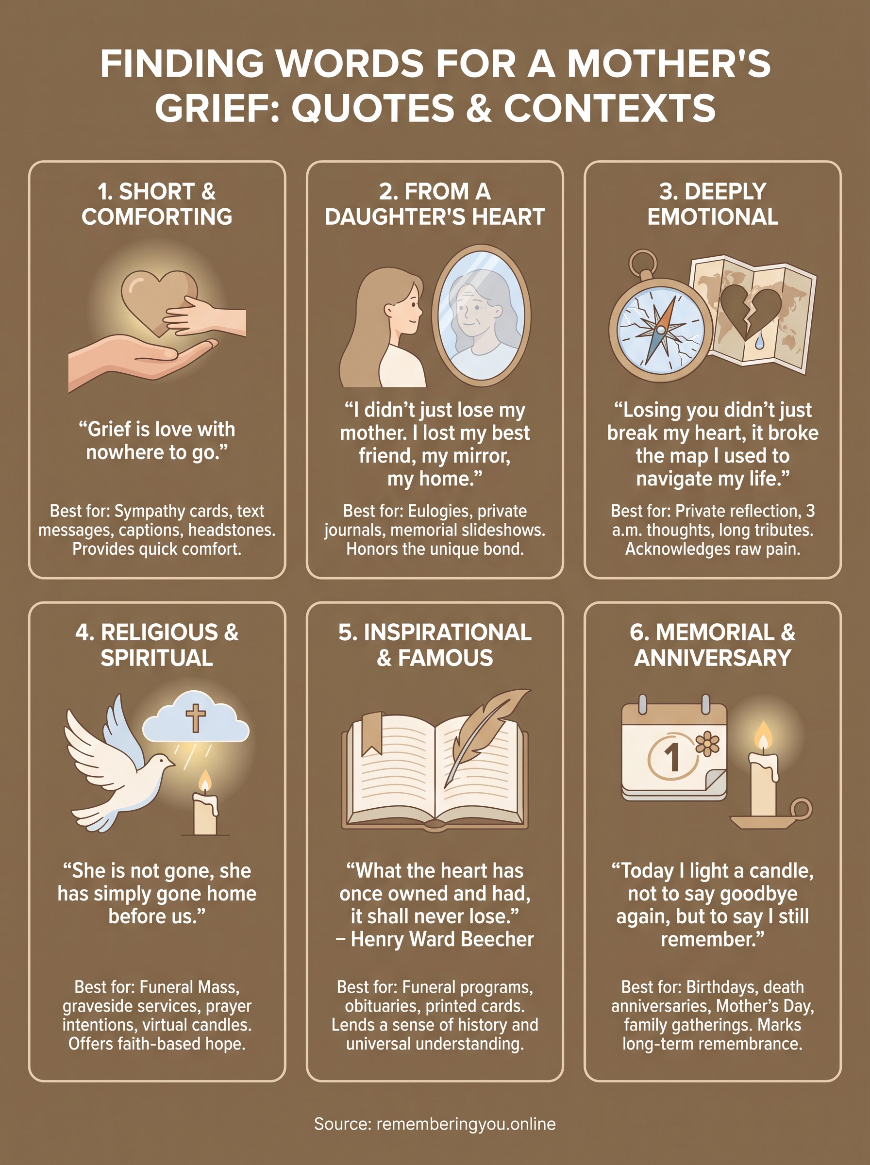 grief quotes for mother infographic