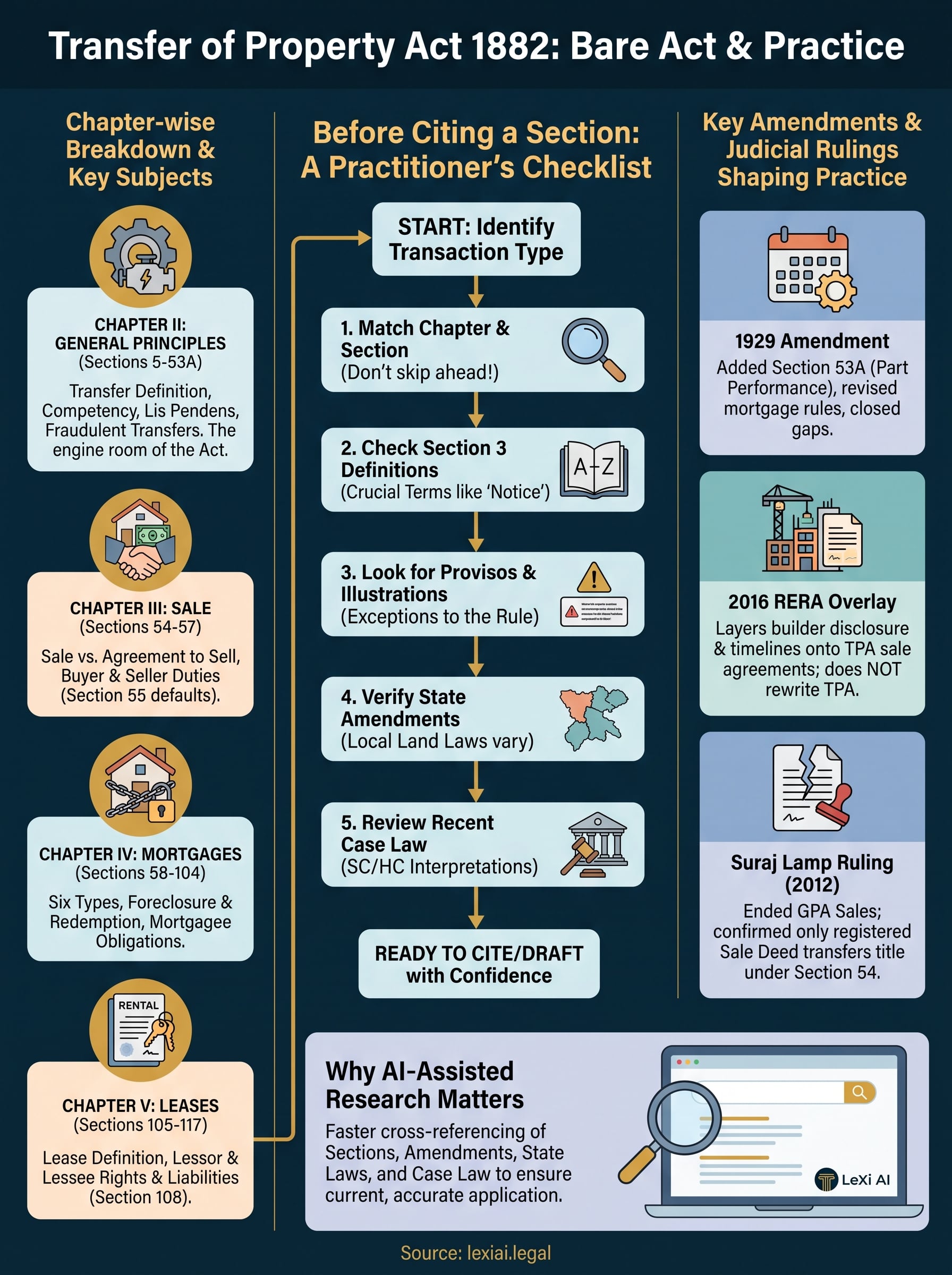 transfer of property act 1882 bare act infographic