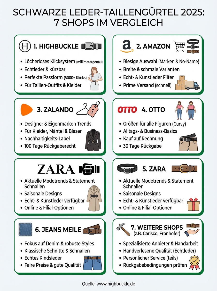 taillengürtel schwarz leder infographic