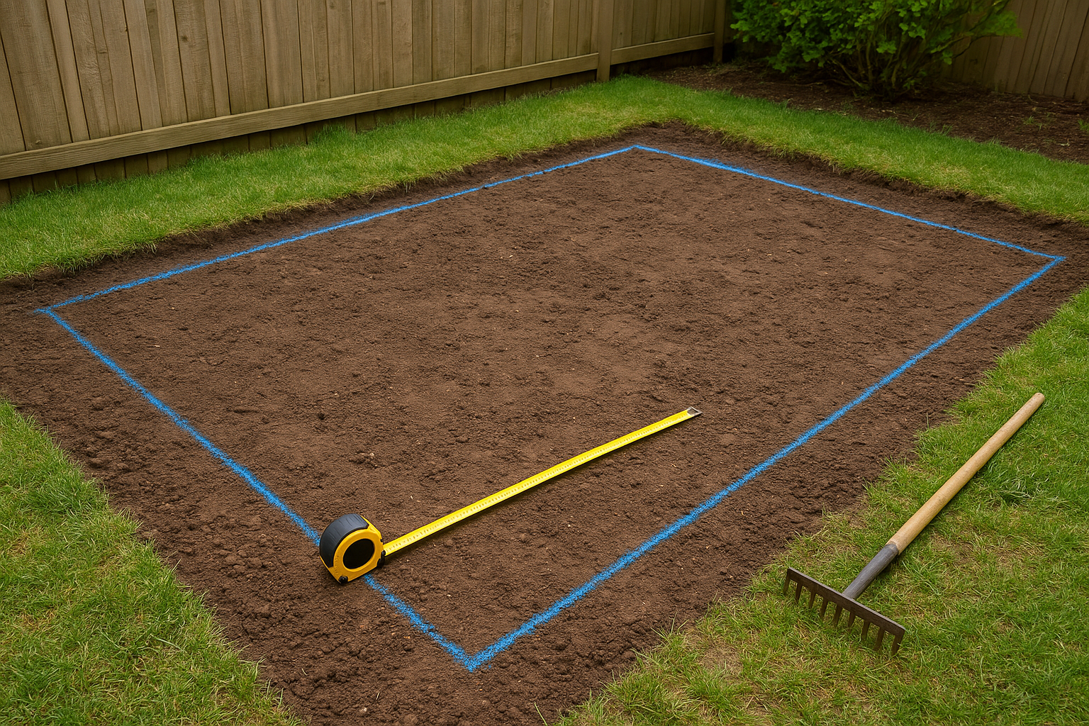 Step 1. Measure the area and prepare the base