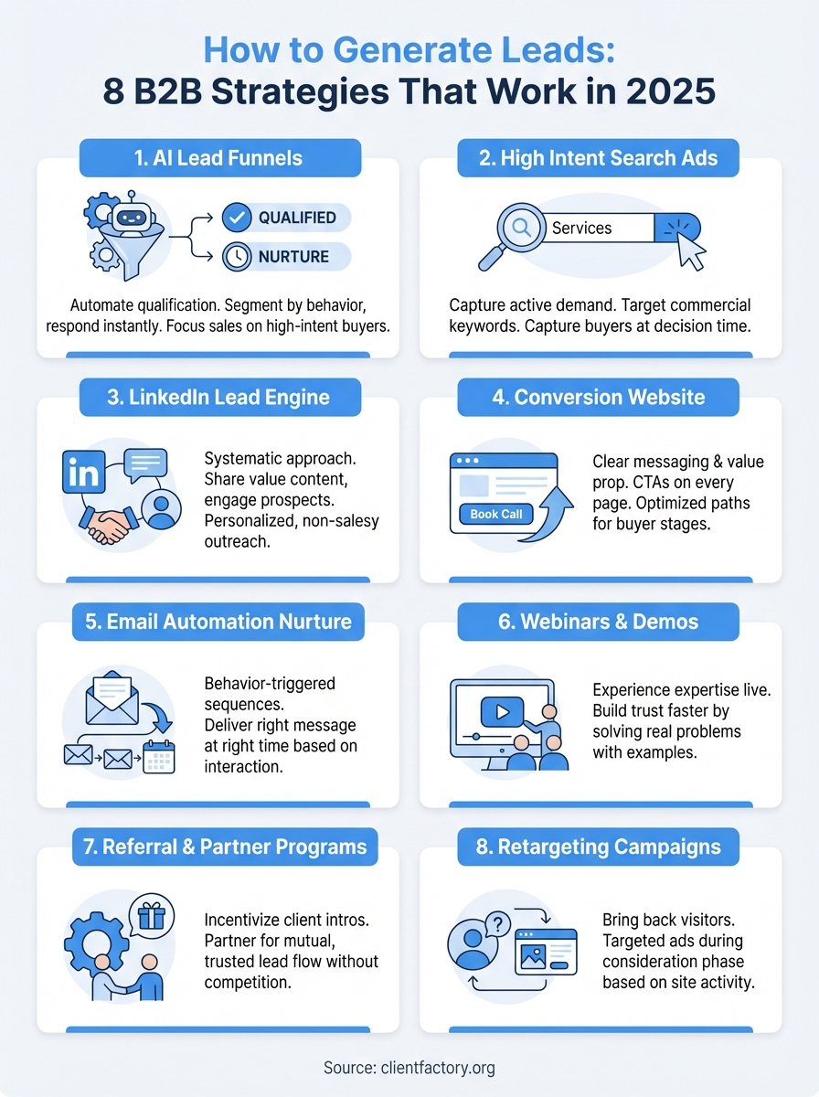 how to generate leads infographic