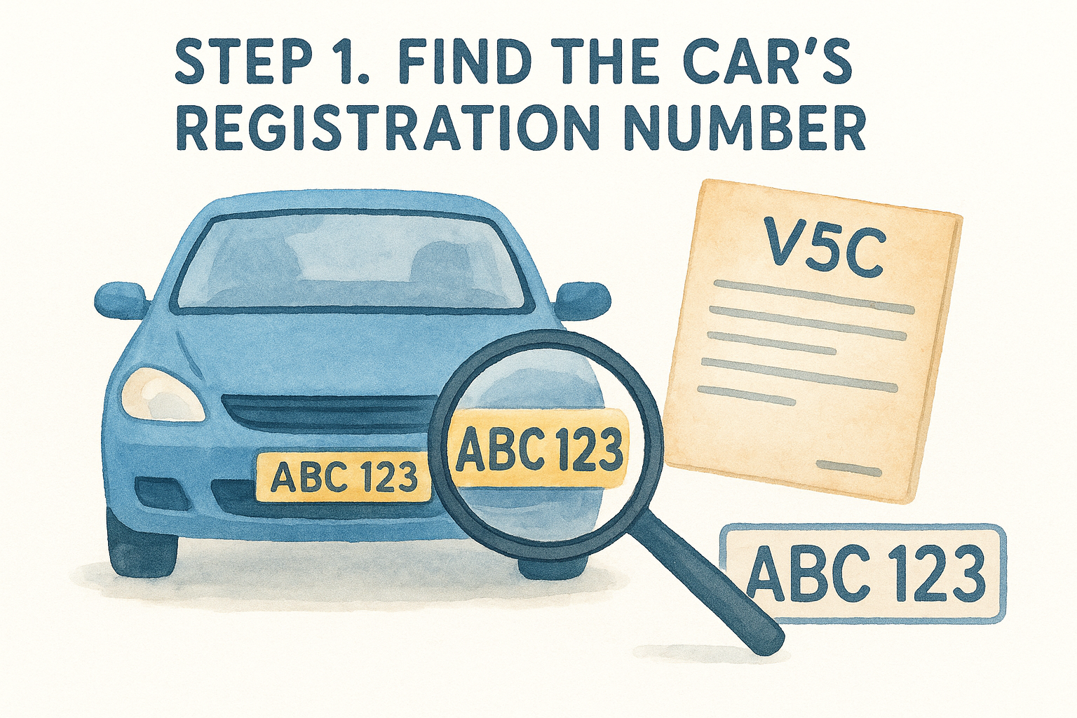 Step 1. Find the car's registration number