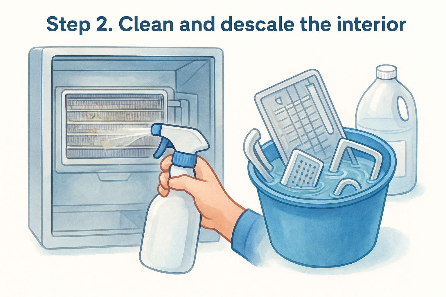 Step 2. Clean and descale the interior