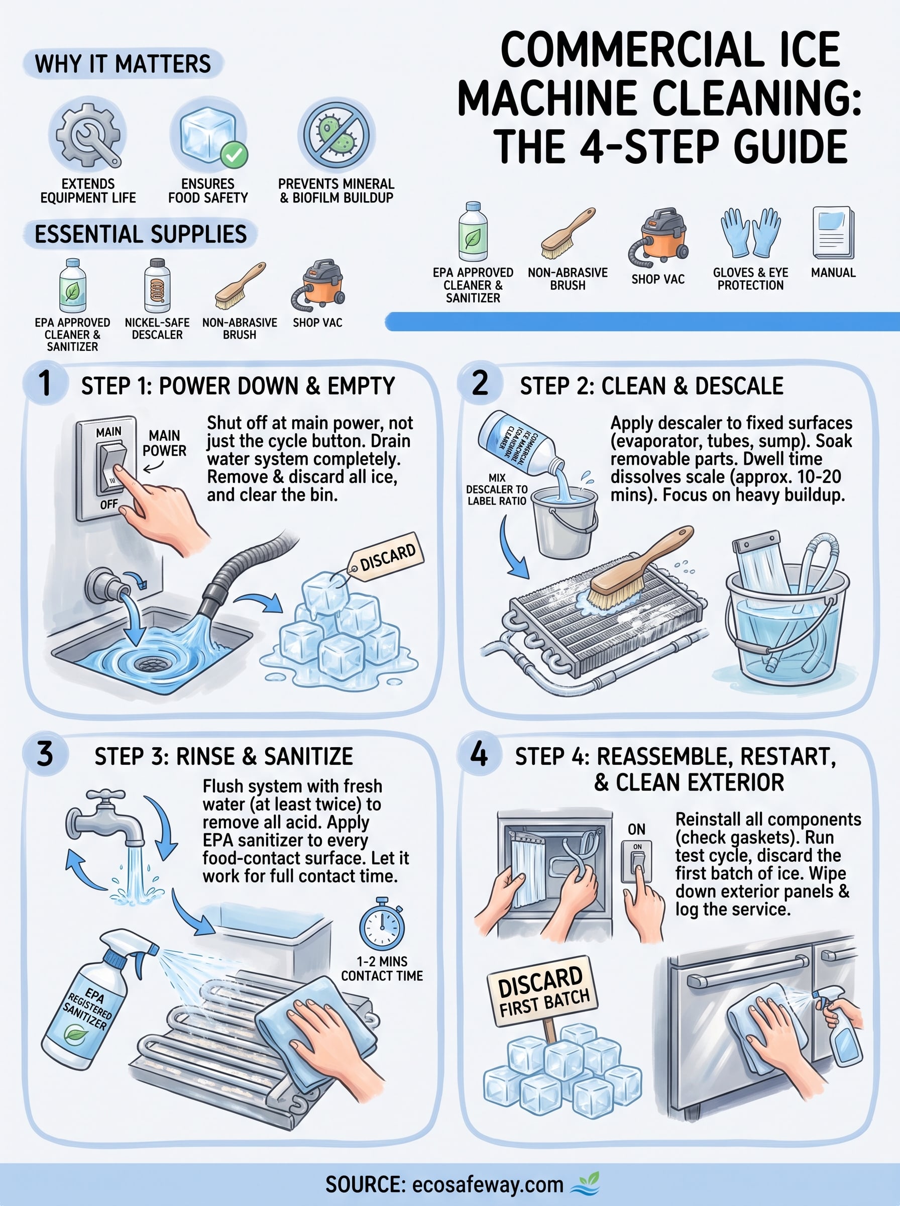 commercial ice machine cleaner infographic