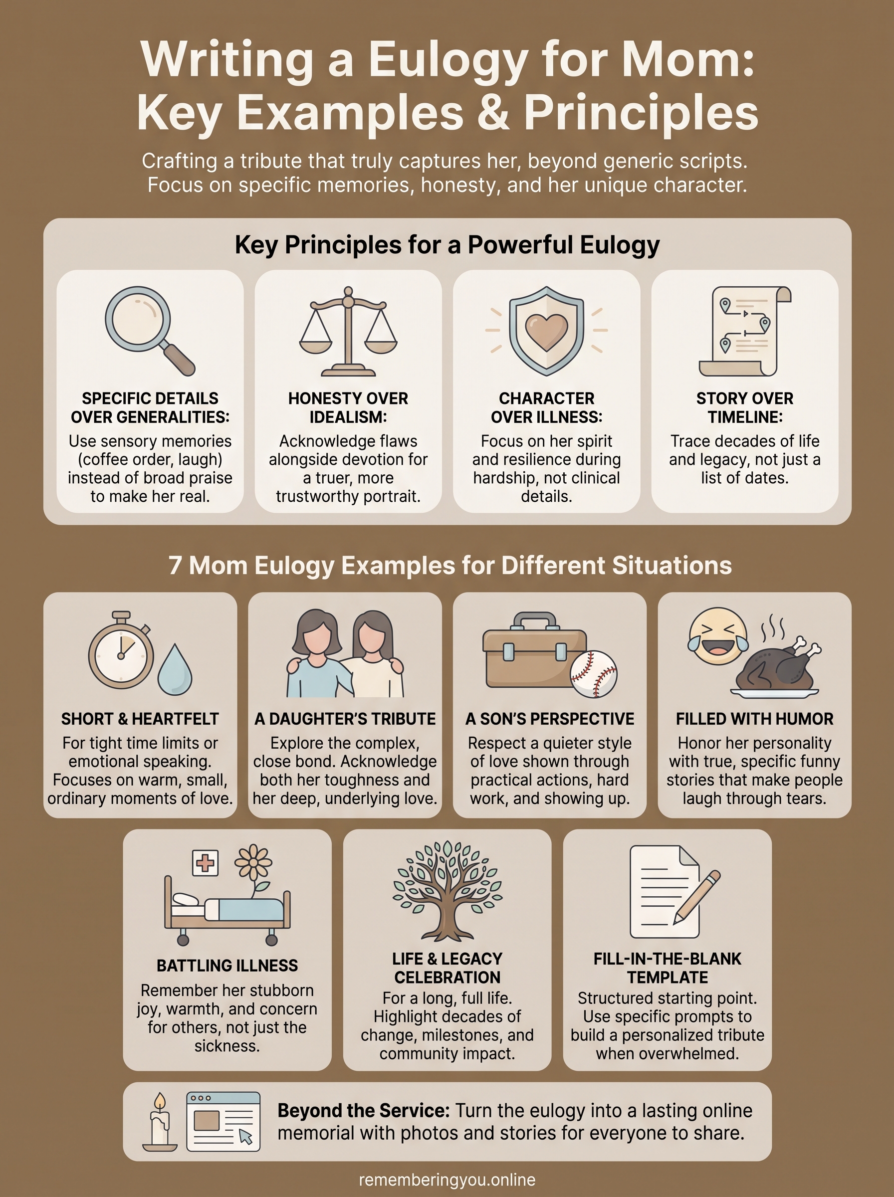 mom eulogy examples infographic