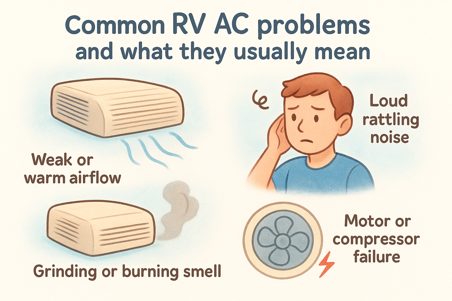 Common RV AC problems and what they usually mean