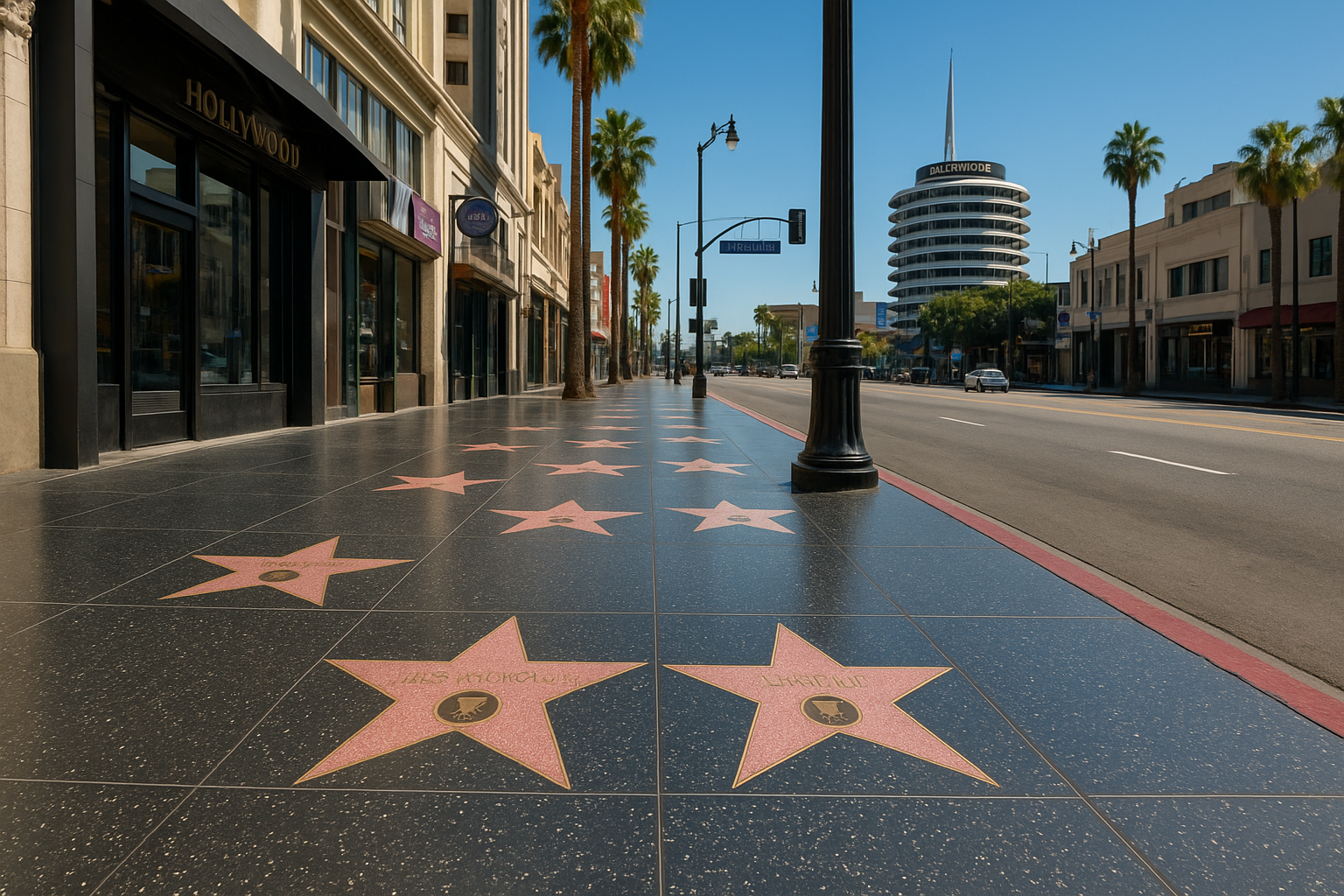 Where to find the walk of fame on Hollywood Boulevard
