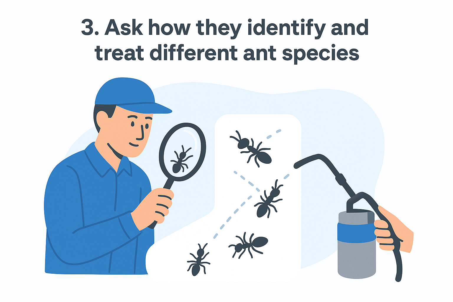 3. Ask how they identify and treat different ant species