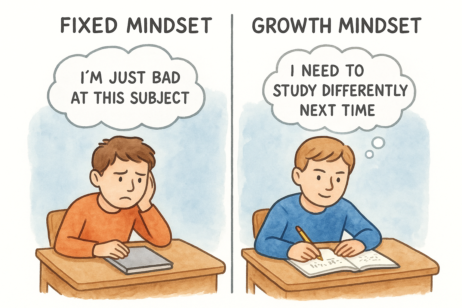 Classroom scenarios that show the split