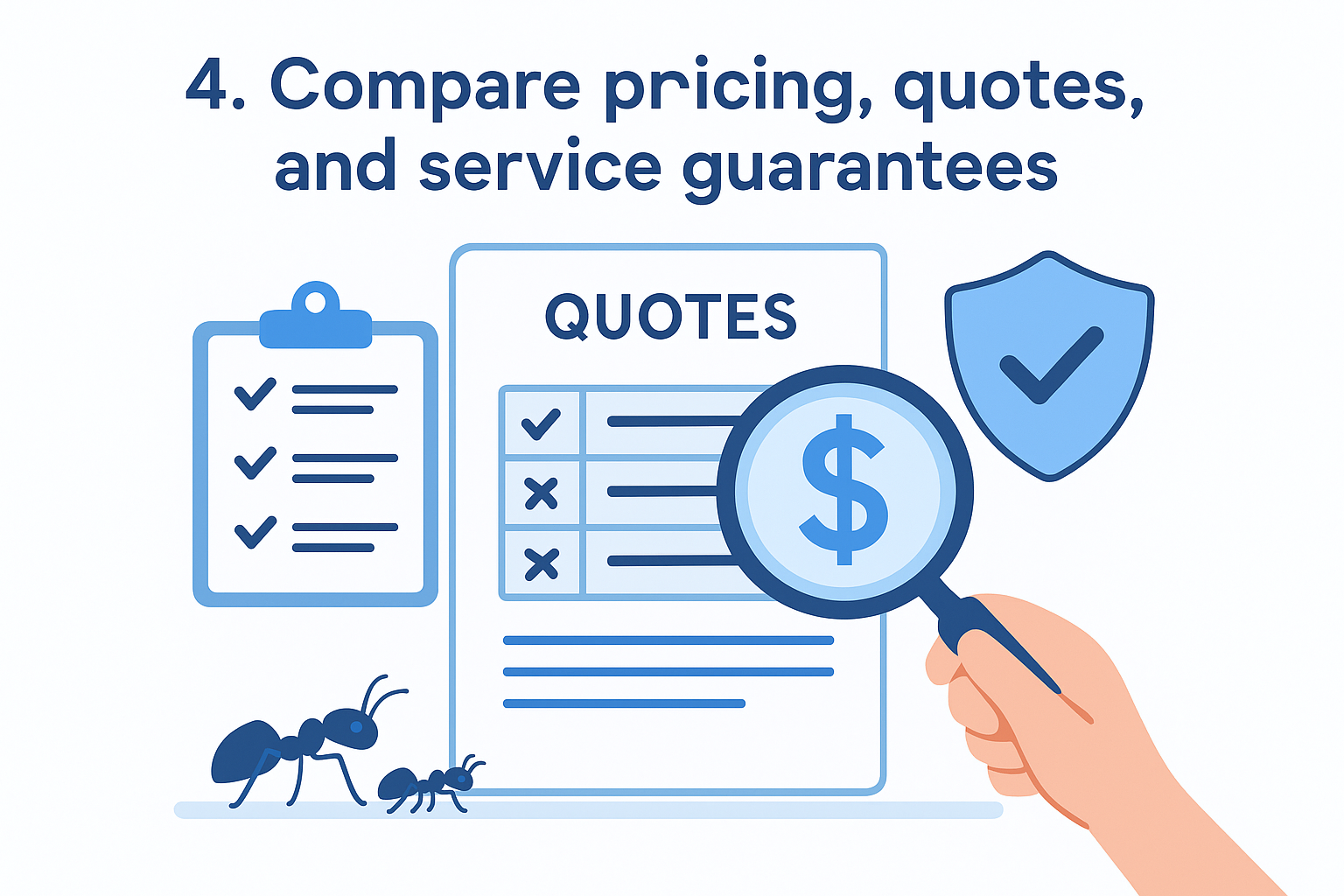 4. Compare pricing, quotes, and service guarantees