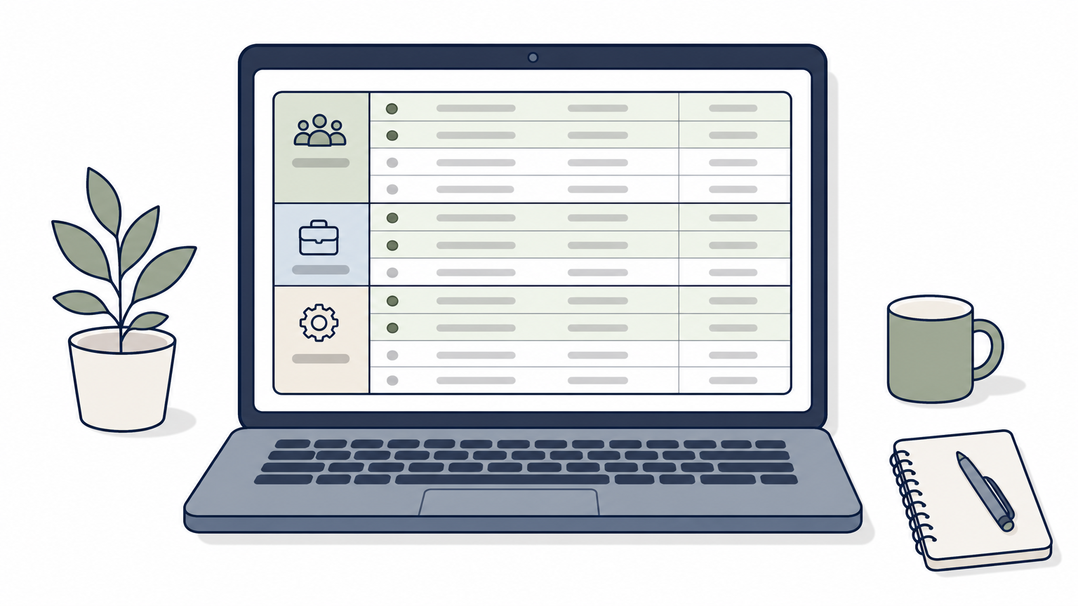 Laptop screen displaying a table of employees ranked by salary within each department.