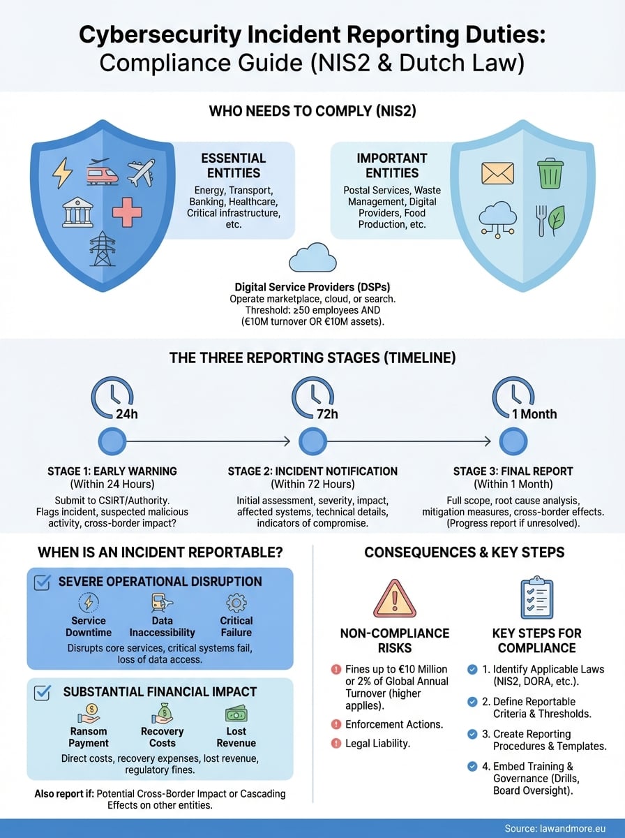 cybersecurity incidents reporting duties infographic