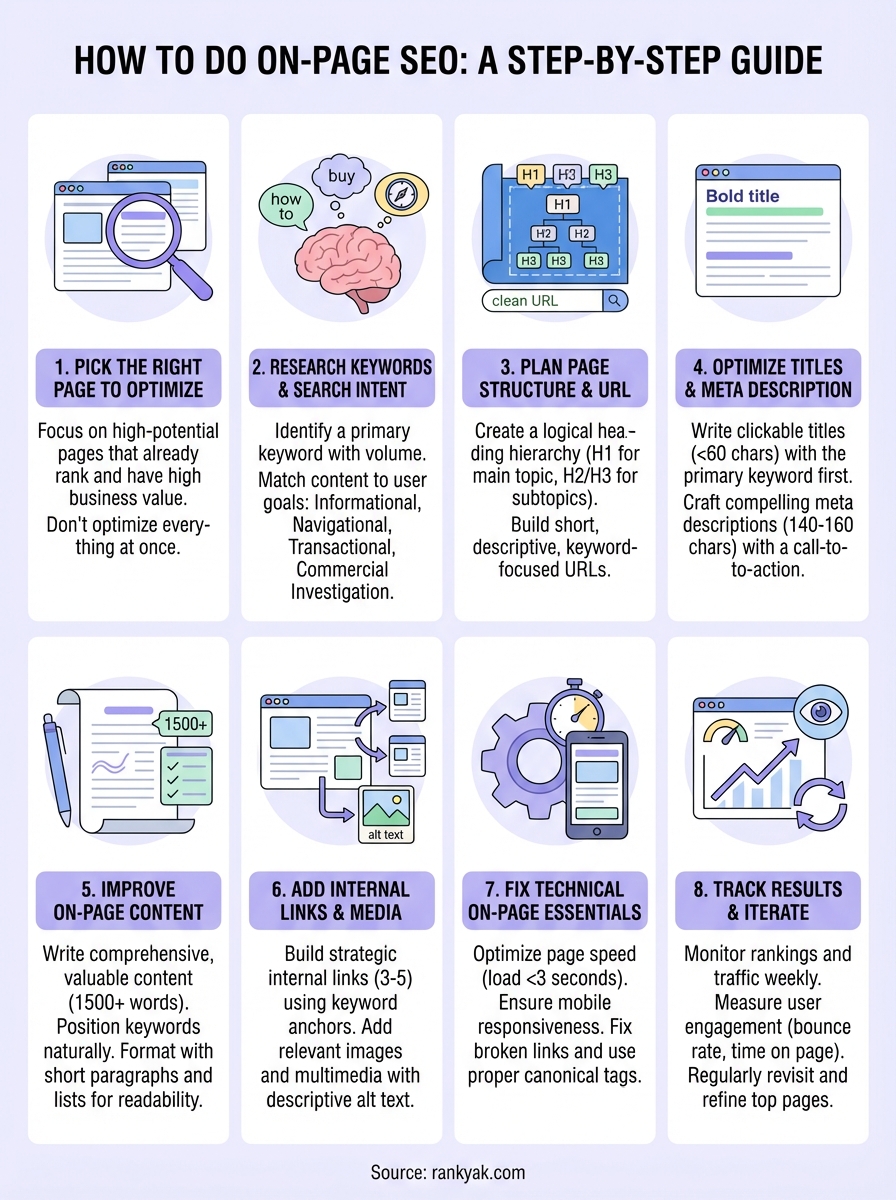 how to do on-page seo infographic