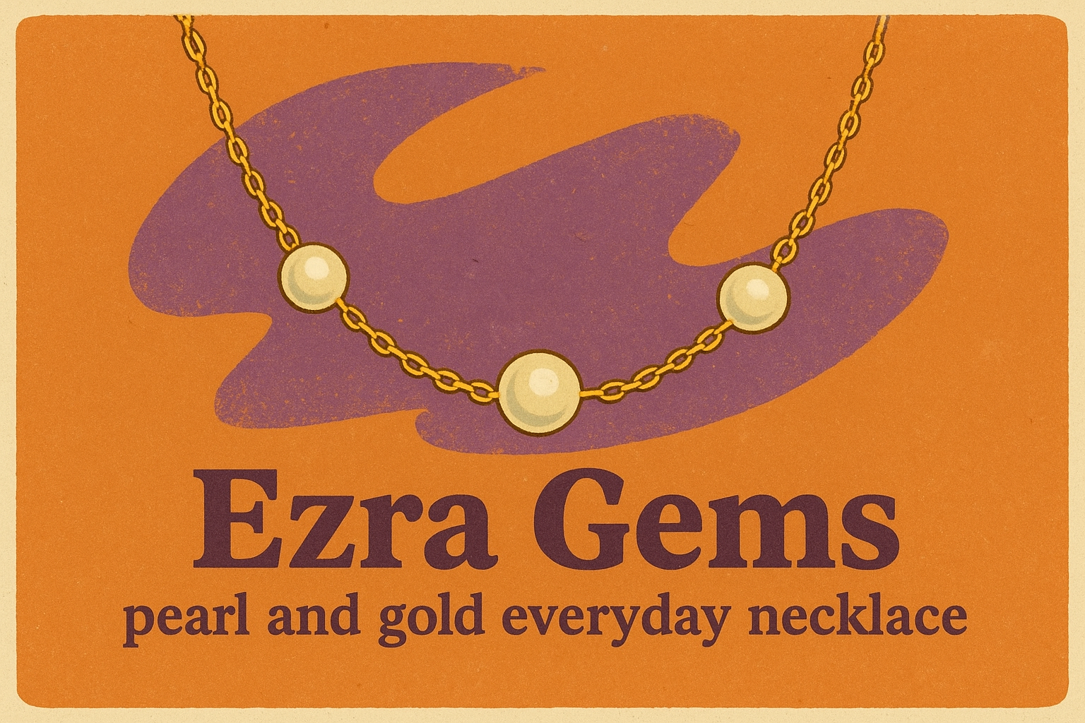 Ezra Gems parel- en gouden alledaagse ketting