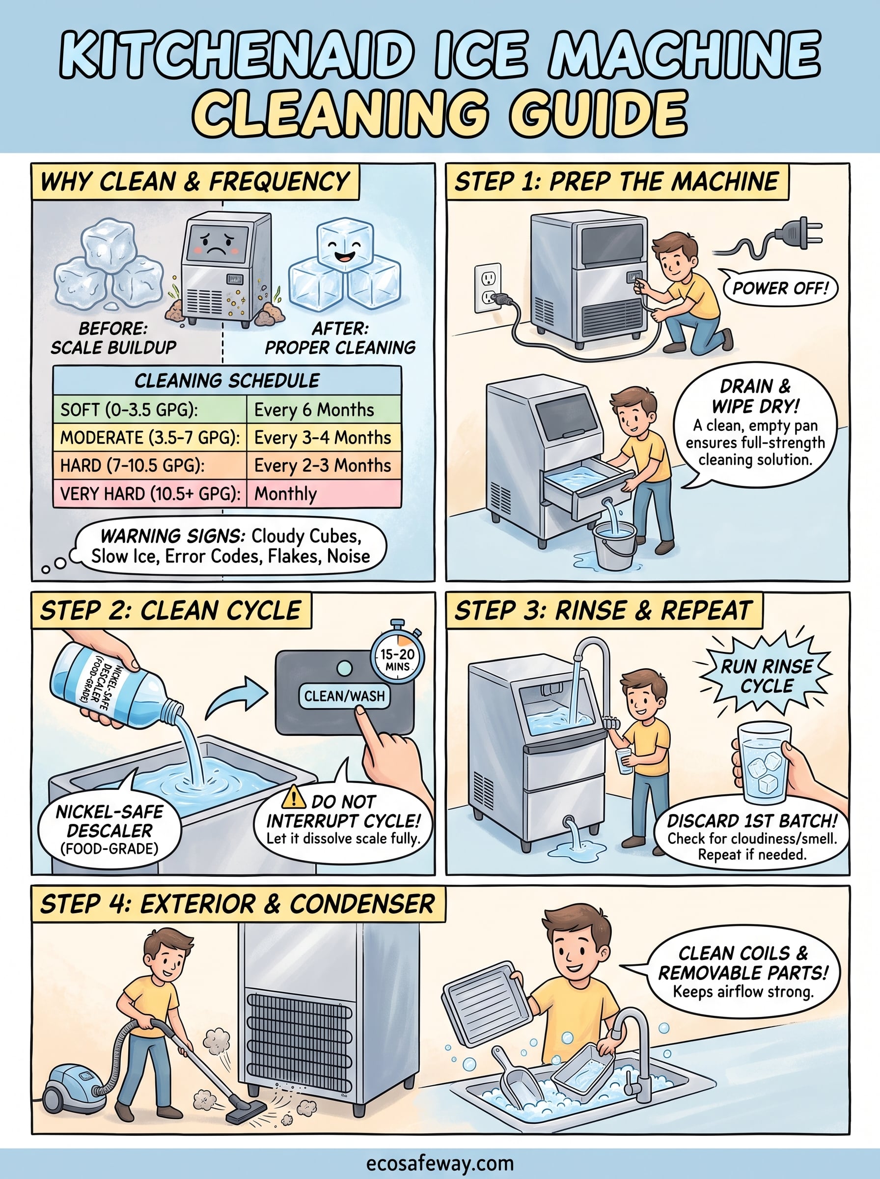 ice machine cleaner kitchenaid infographic