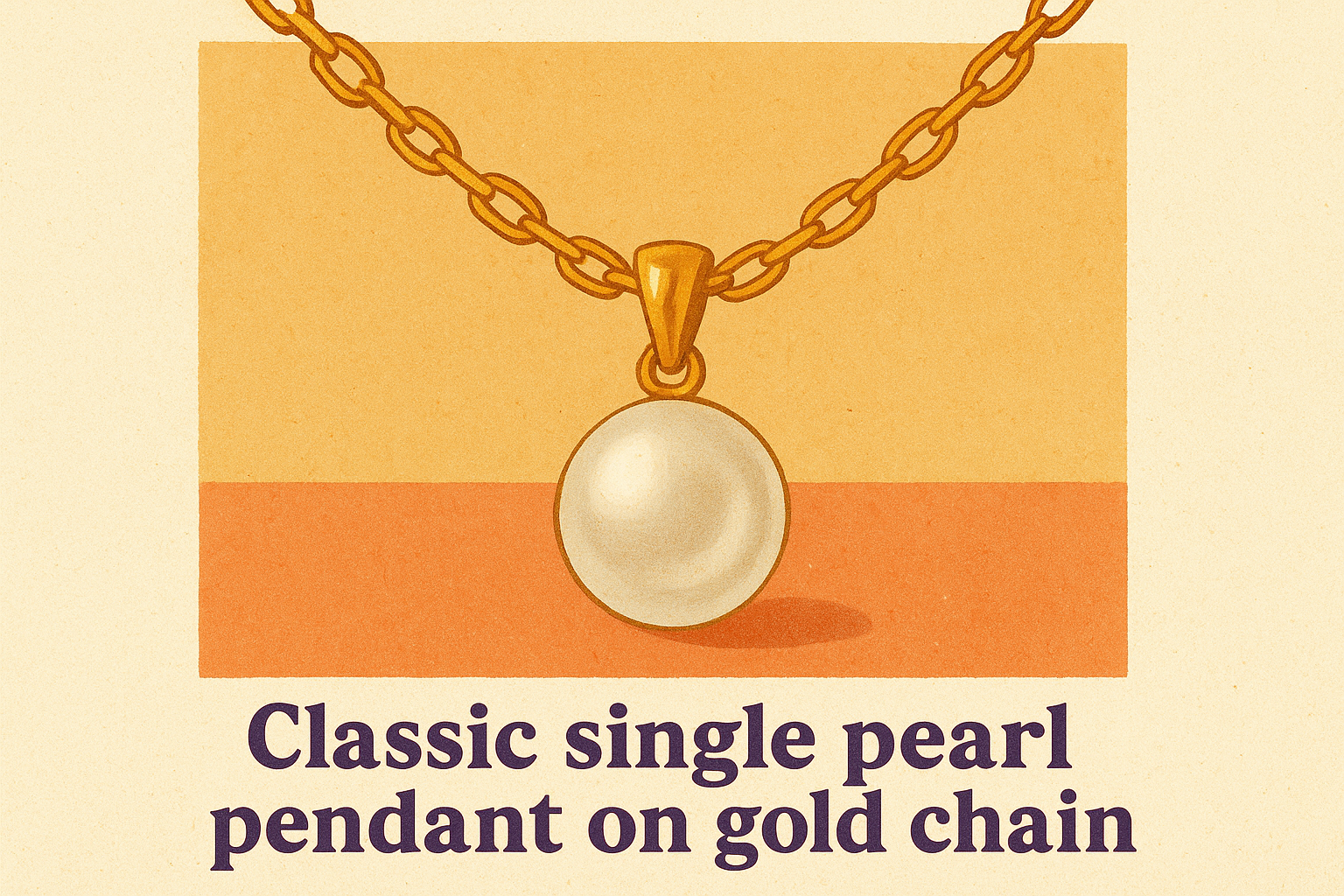 Klassieke enkele parelhanger aan gouden ketting