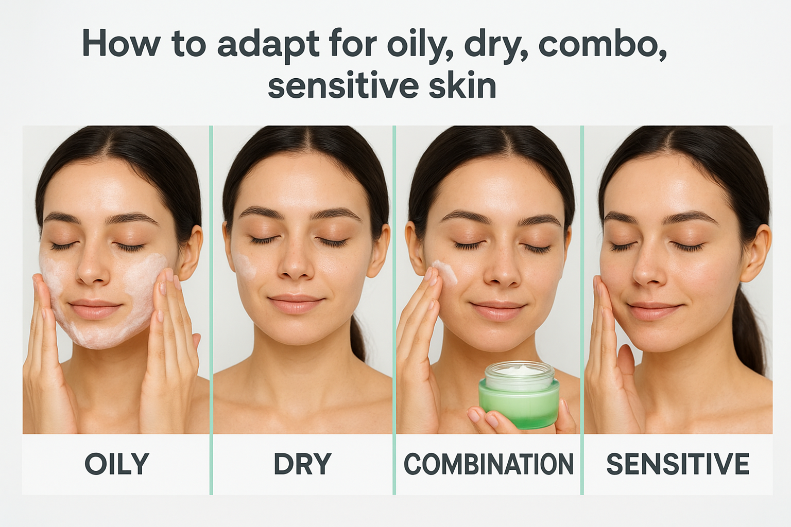 How to adapt for oily, dry, combo, sensitive skin