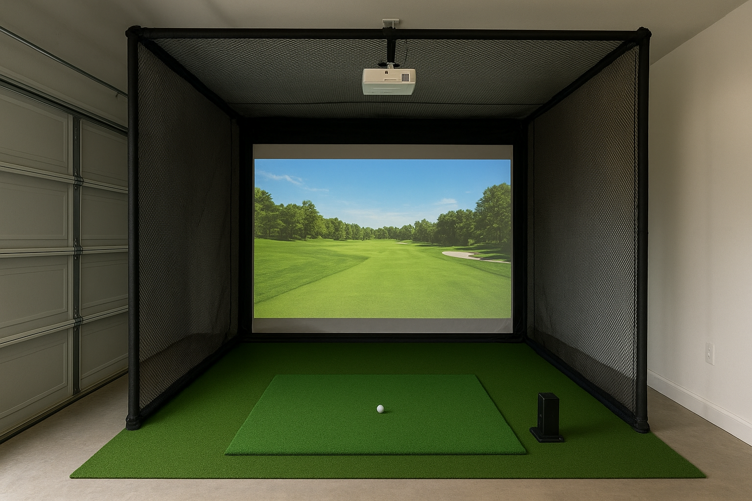 4. Full enclosure with impact screen and projector