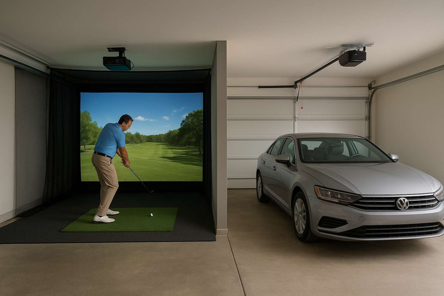 6. Two-car garage simulator that still fits your vehicles