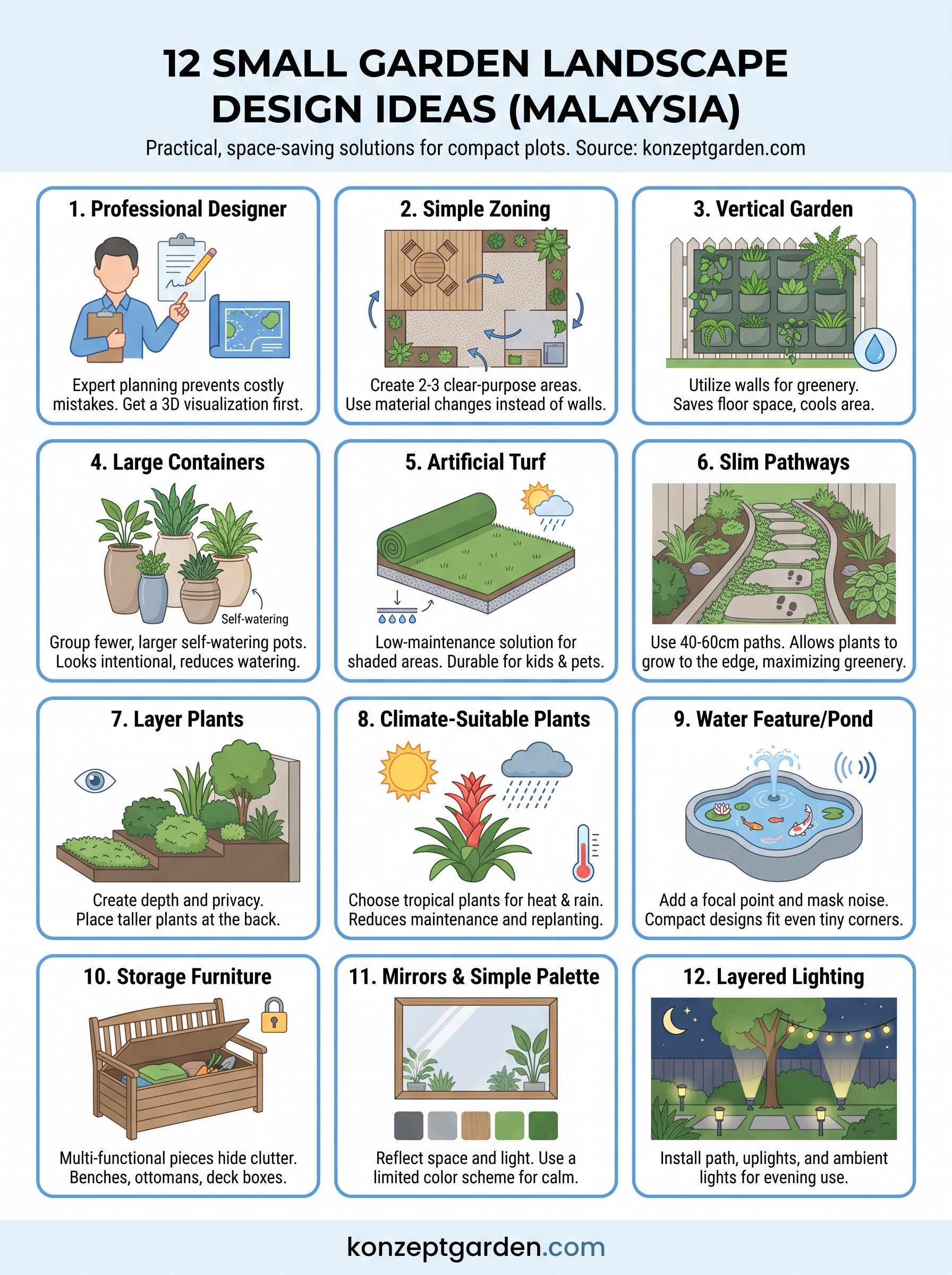 landscape design small garden infographic
