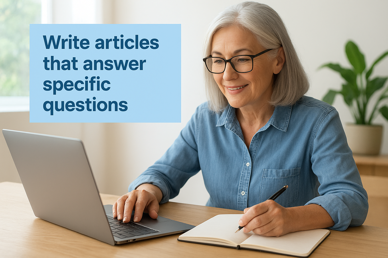 Write articles that answer specific questions