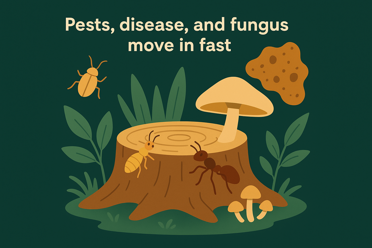 Pests, disease, and fungus move in fast