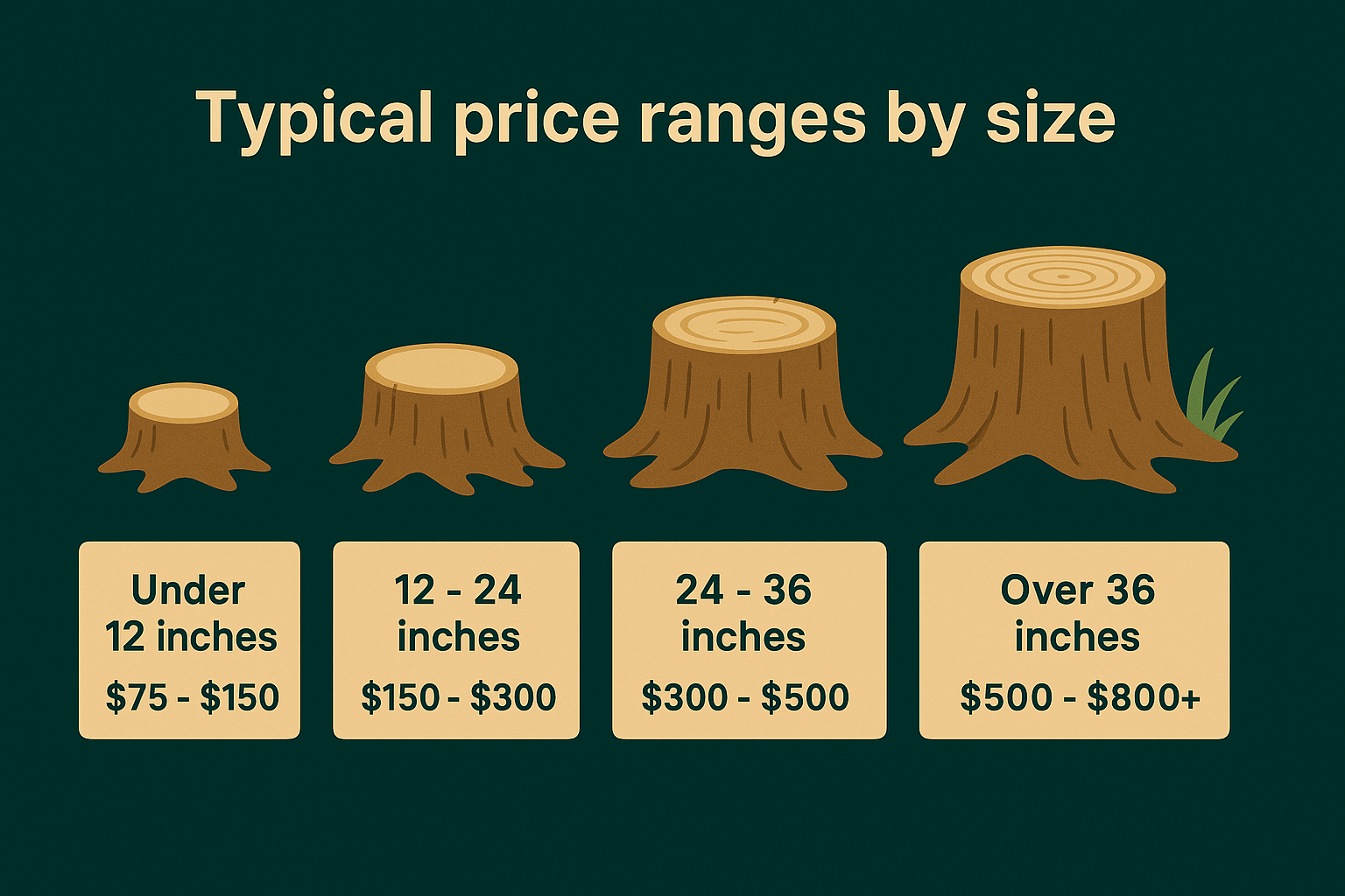 Typical price ranges by size