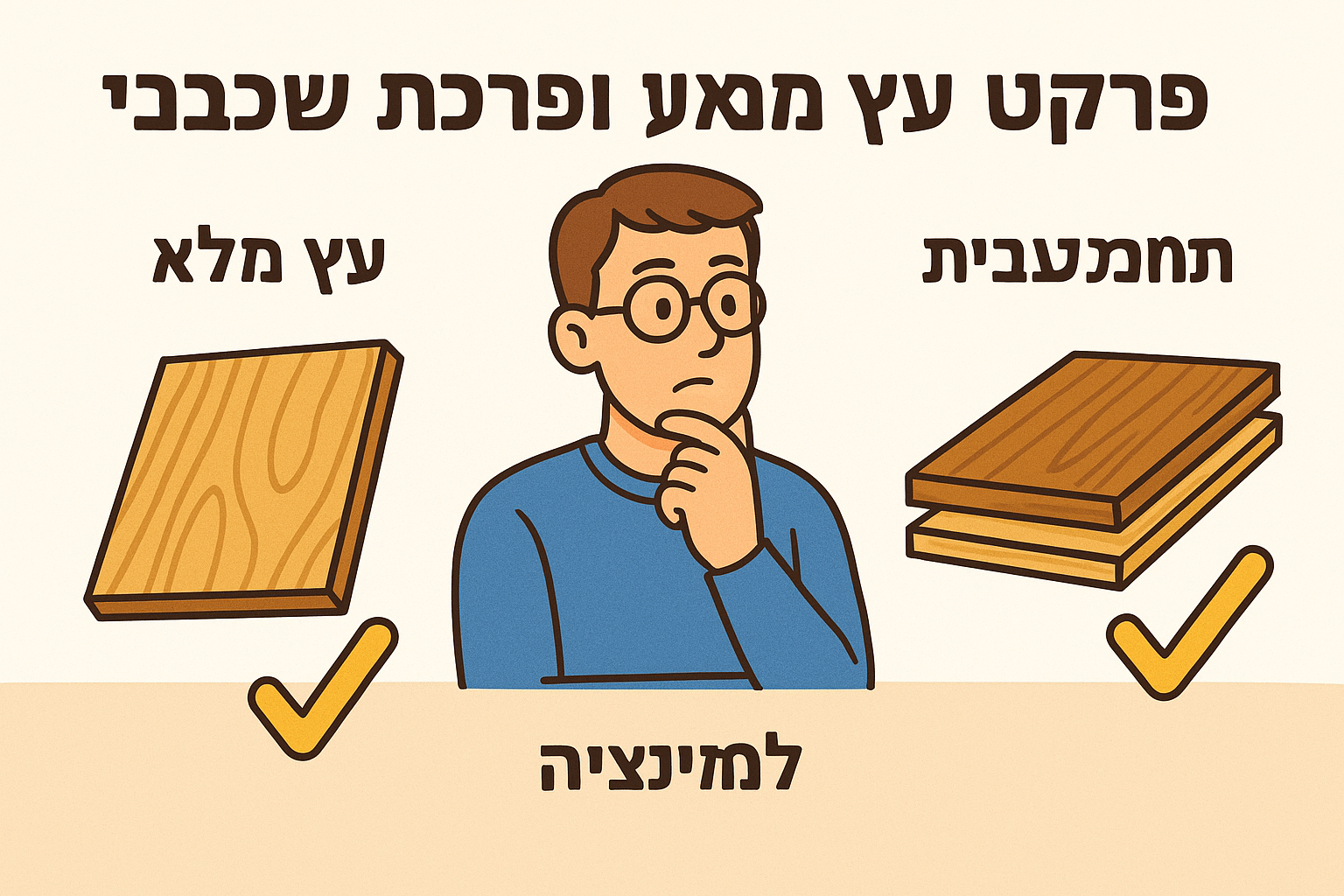 פרקט עץ מלא מול למינציה ופרקט תלת-שכבתי