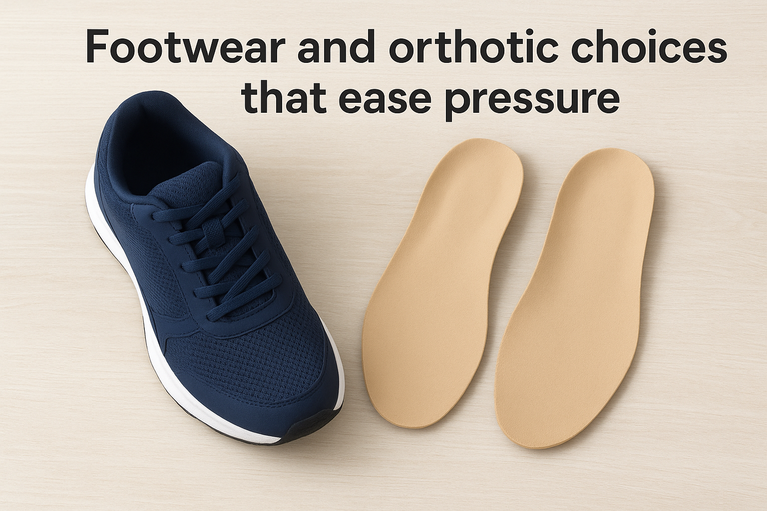 Footwear and orthotic choices that ease pressure
