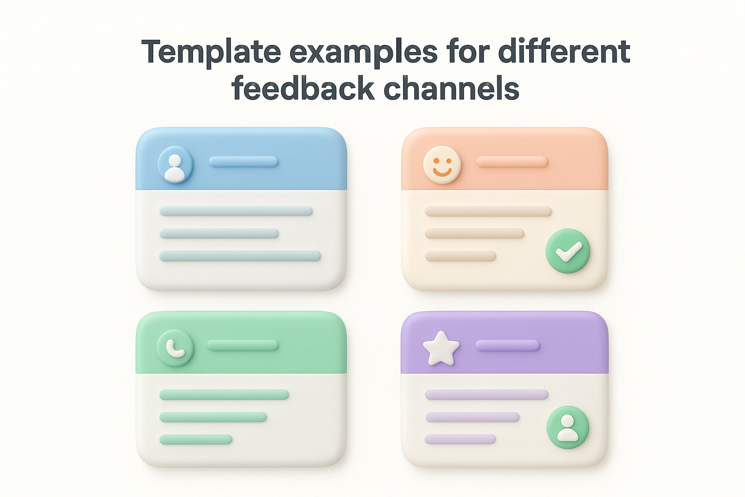 Template examples for different feedback channels