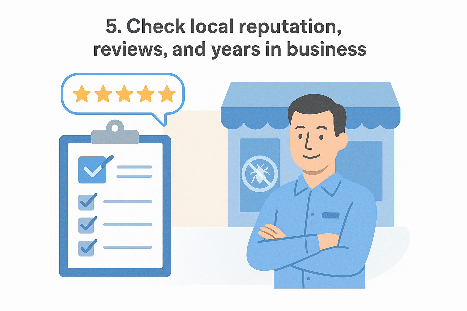 5. Check local reputation, reviews, and years in business