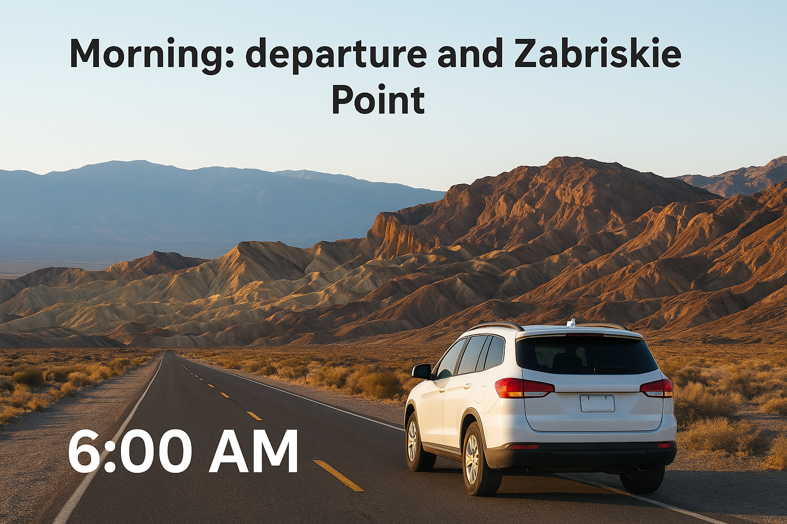 Morning: departure and Zabriskie Point