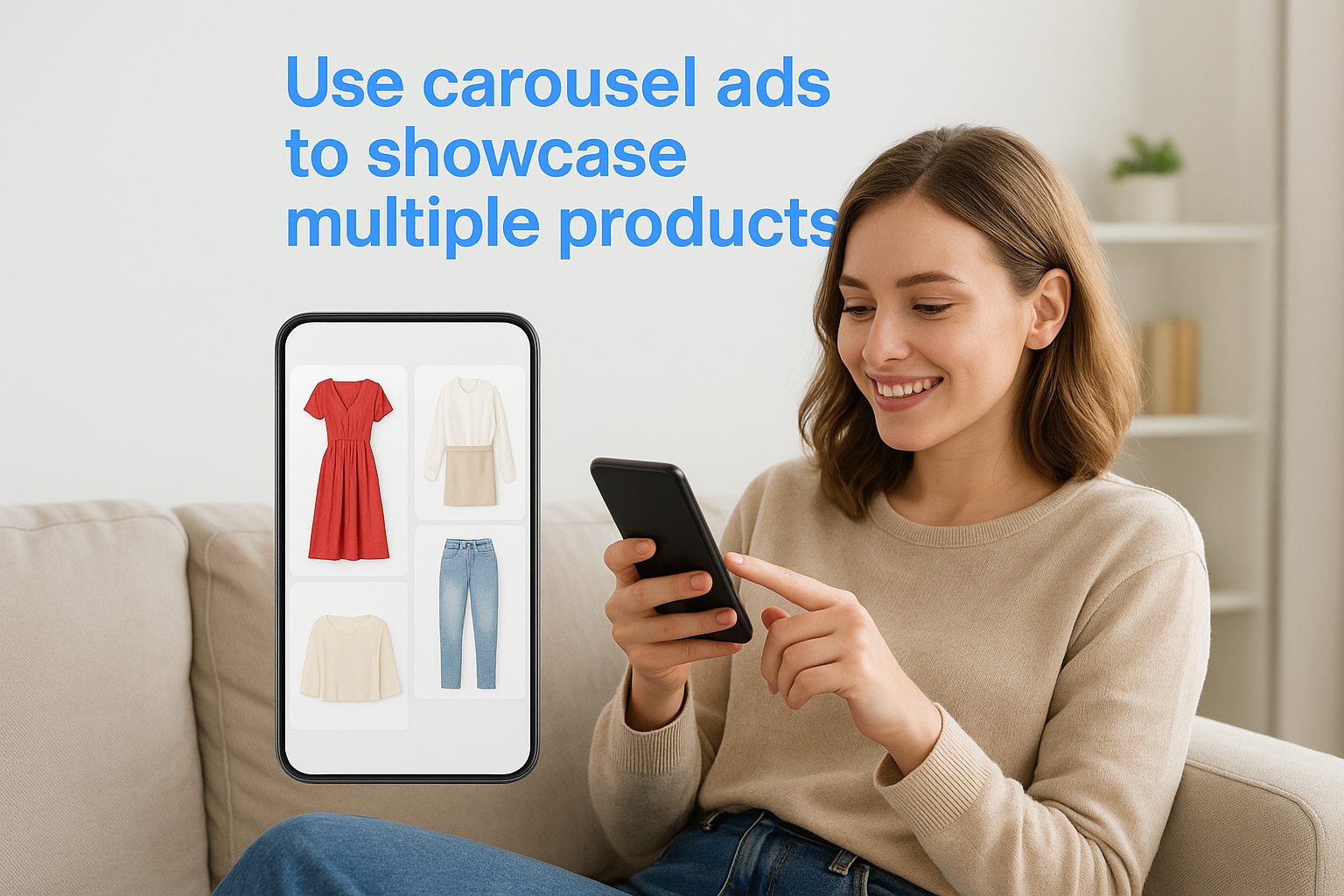 Use carousel ads to showcase multiple products