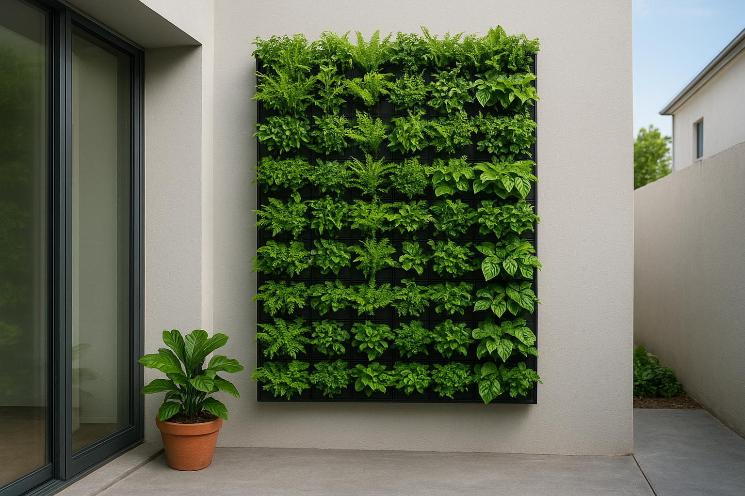 3. Build a vertical garden wall to maximize small spaces