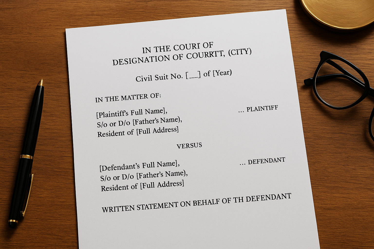 Sample cause title template