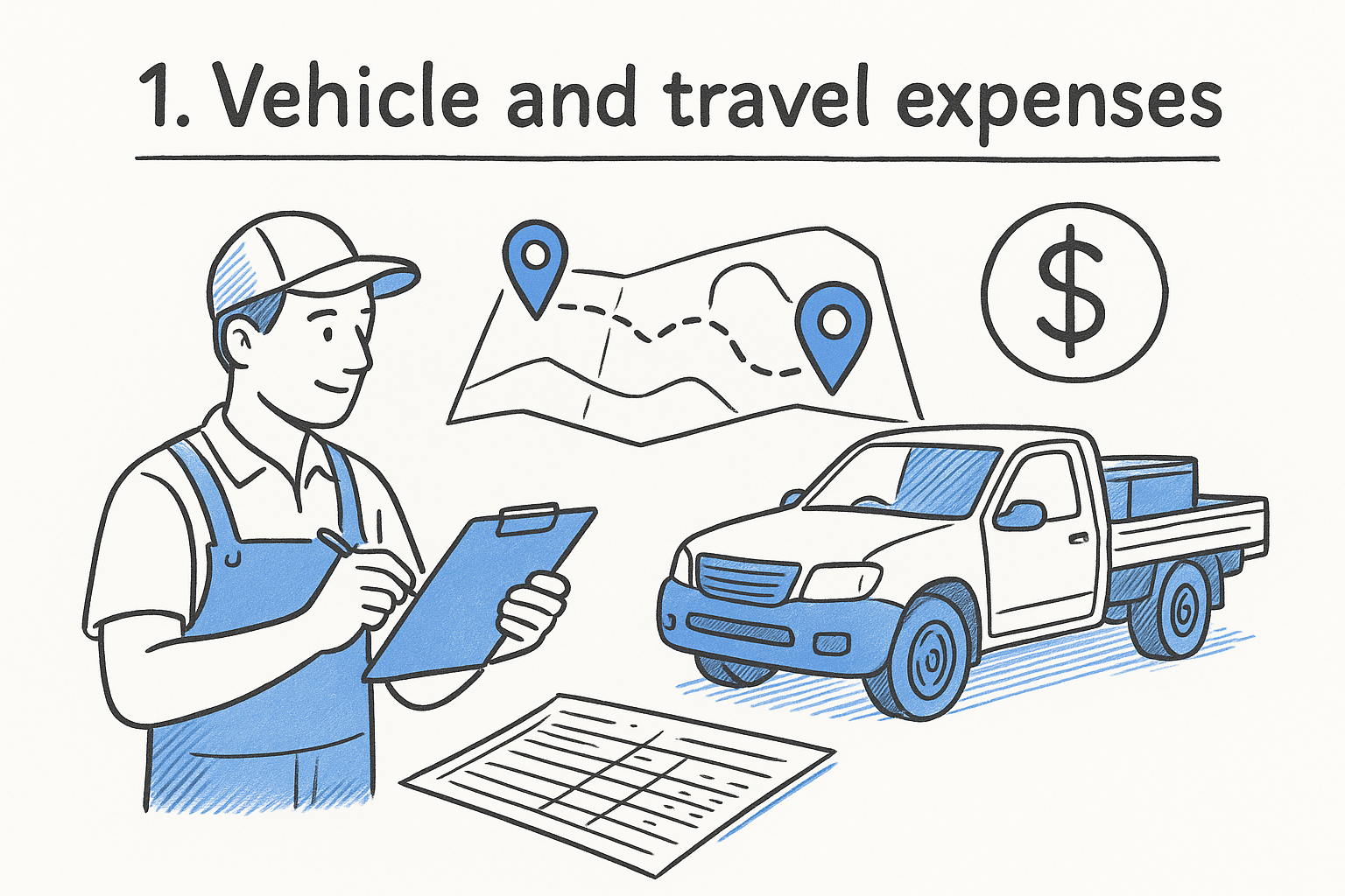 1. Vehicle and travel expenses