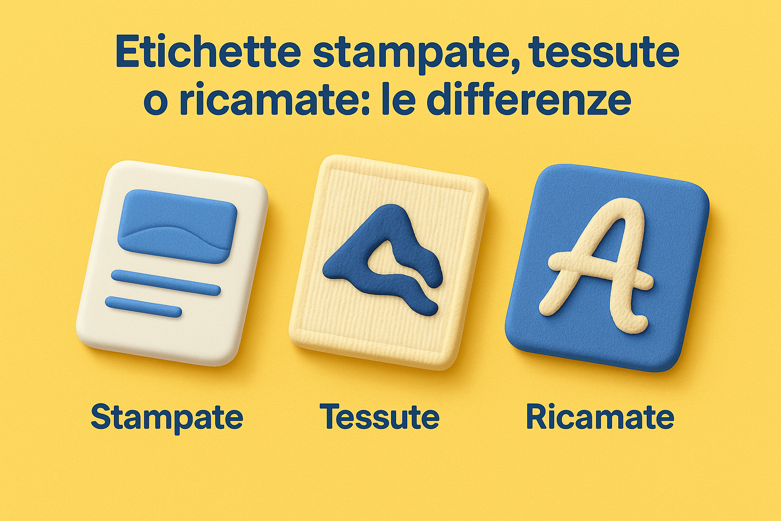 Etichette stampate, tessute o ricamate: le differenze