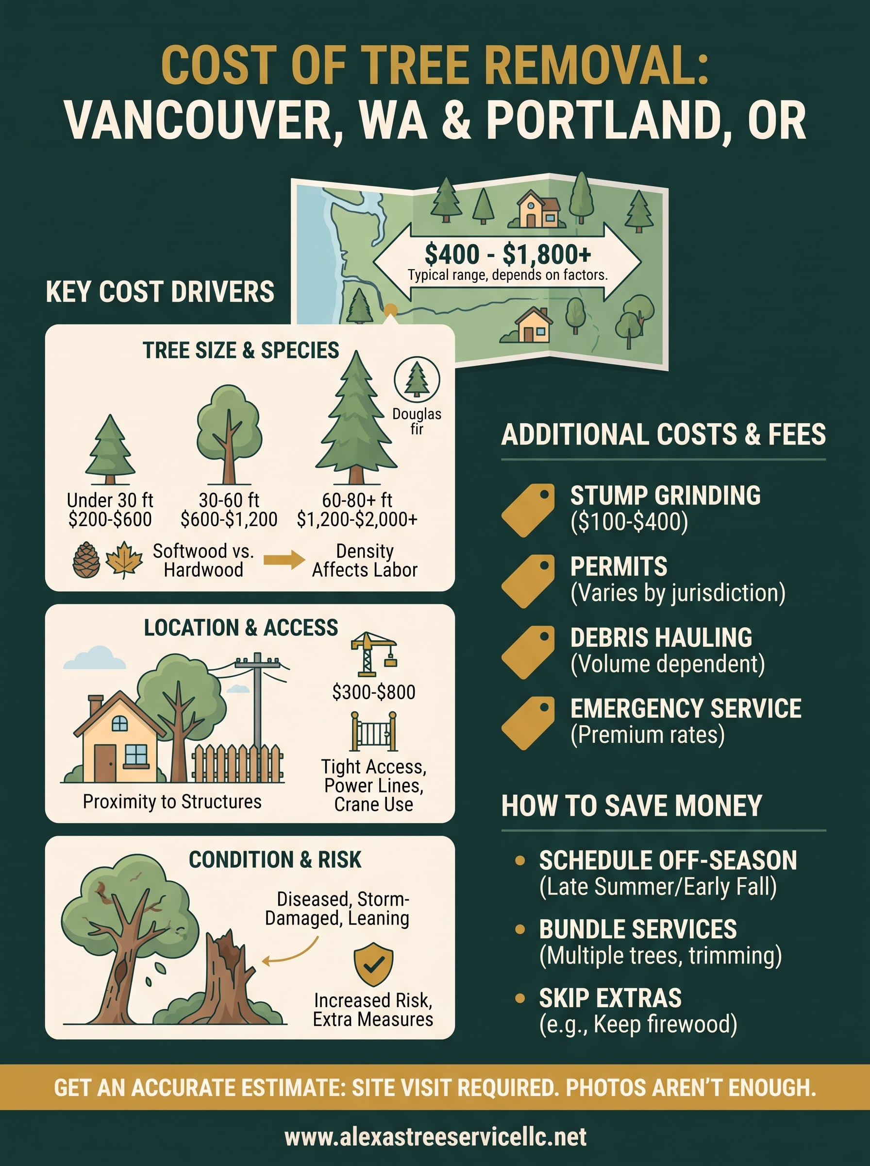 cost of tree removal infographic