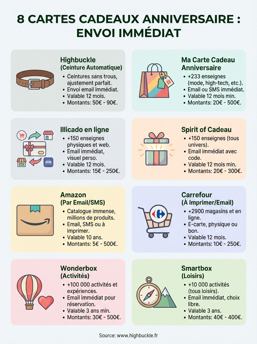 carte cadeau pour anniversaire infographic