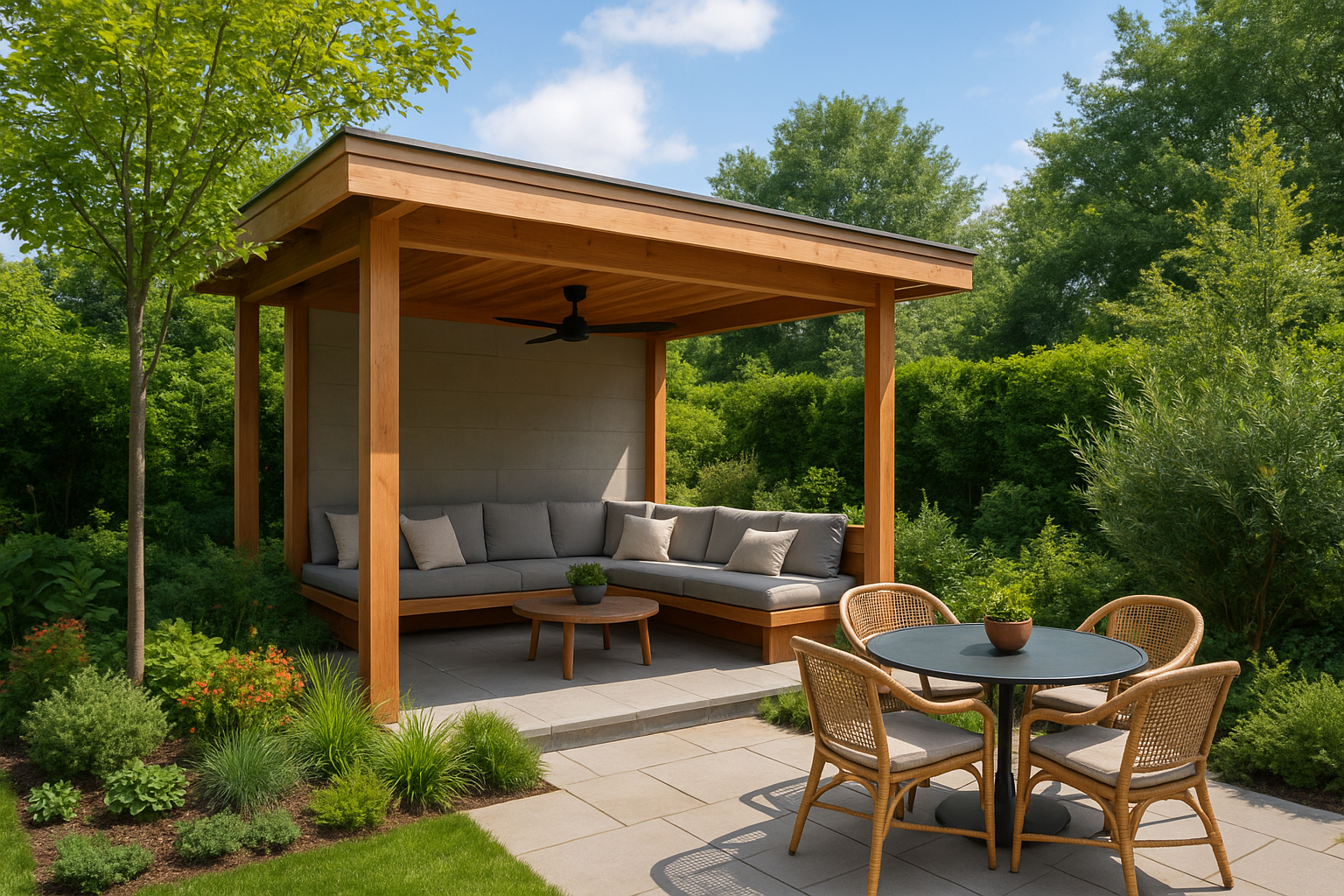 7. An outdoor living space with a garden room