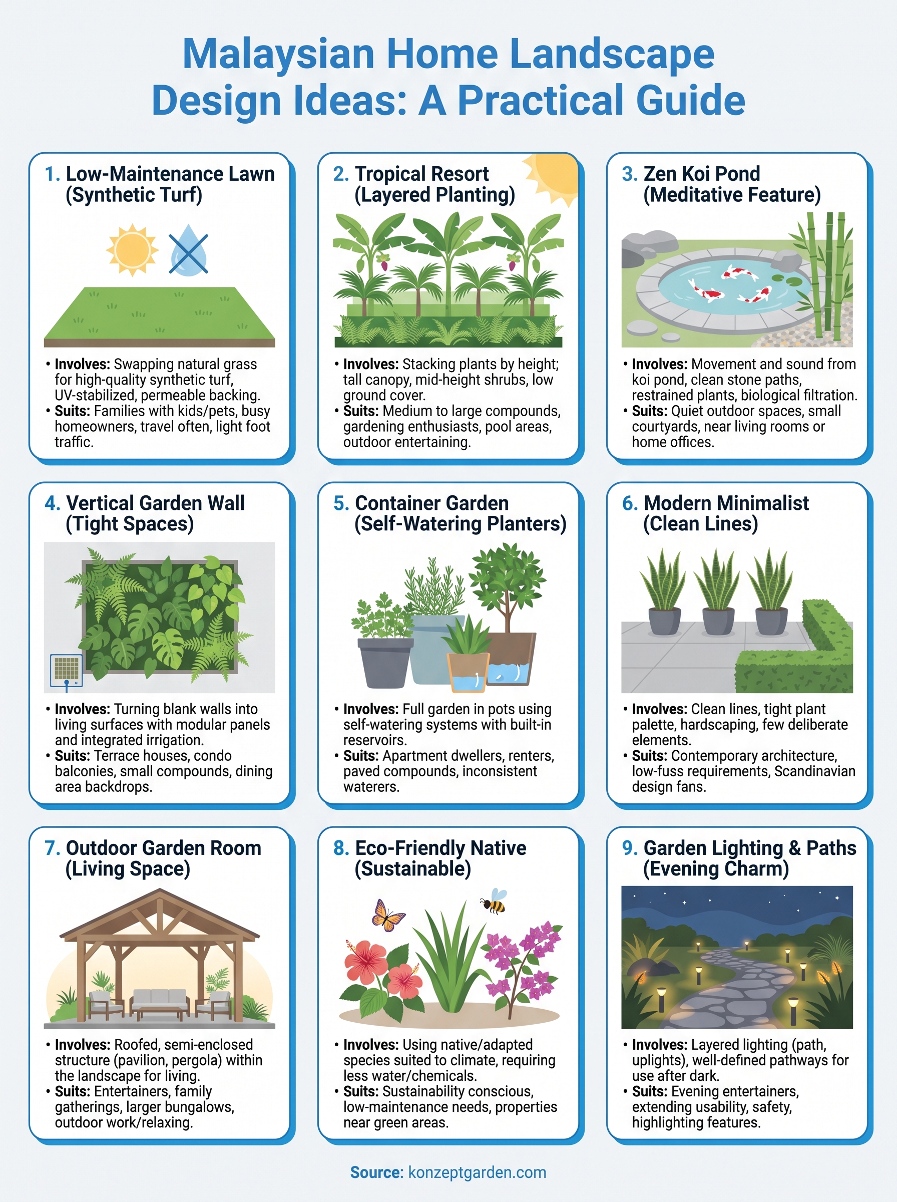 landscape garden design infographic