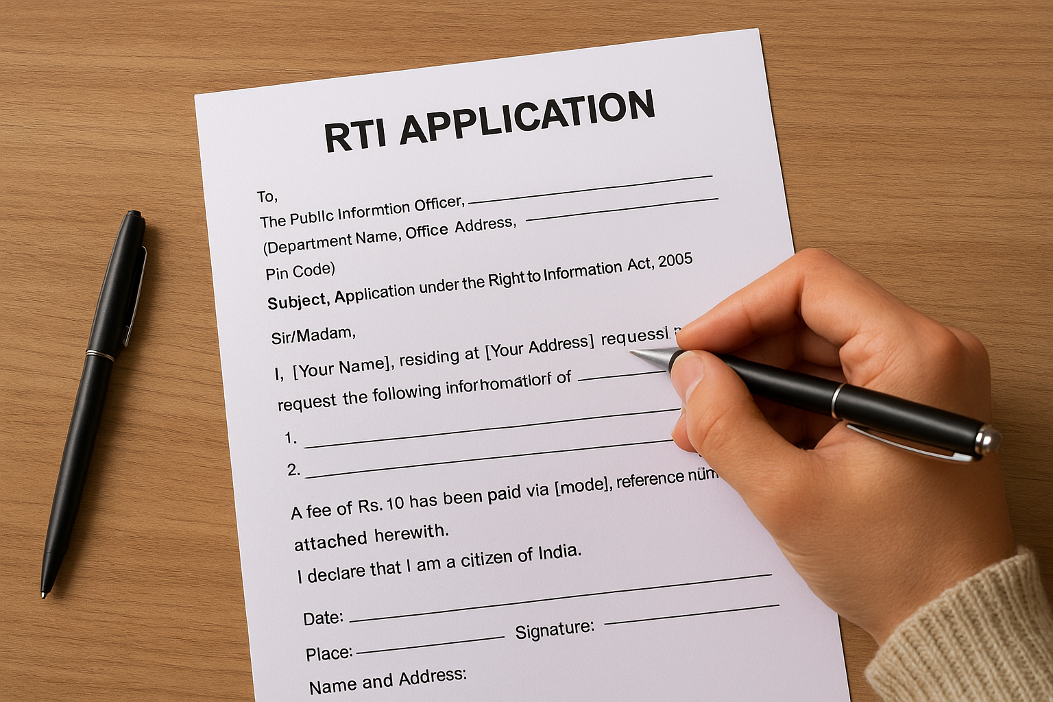 Step 2. Draft your RTI application in the prescribed format