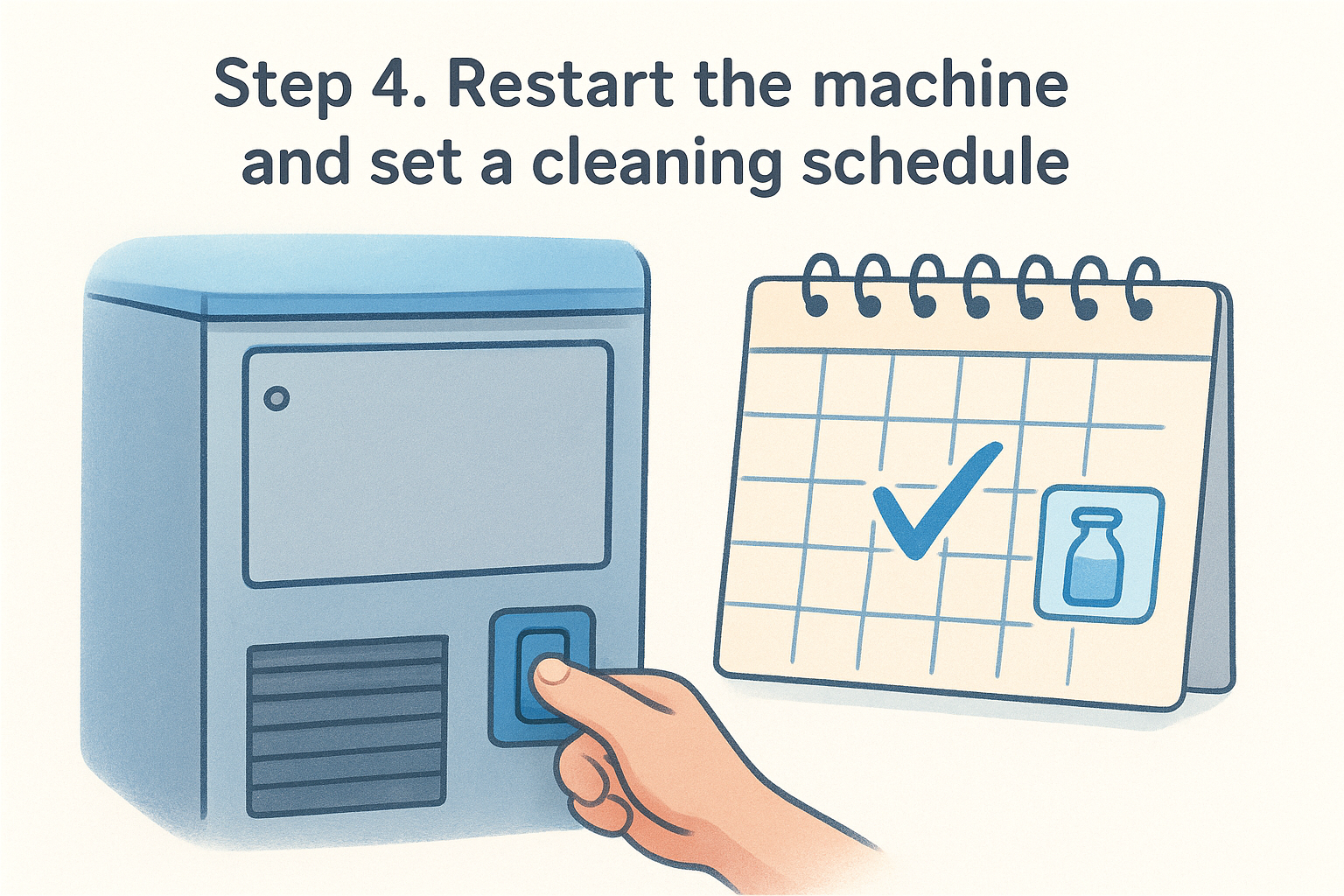 Step 4. Restart the machine and set a cleaning schedule