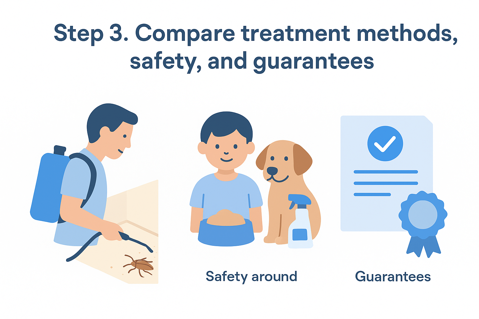 Step 3. Compare treatment methods, safety, and guarantees