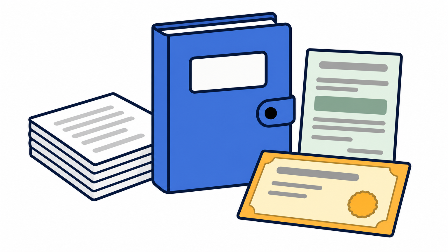 Desk covered with export business documents, bank statements, and an official remittance certificate.