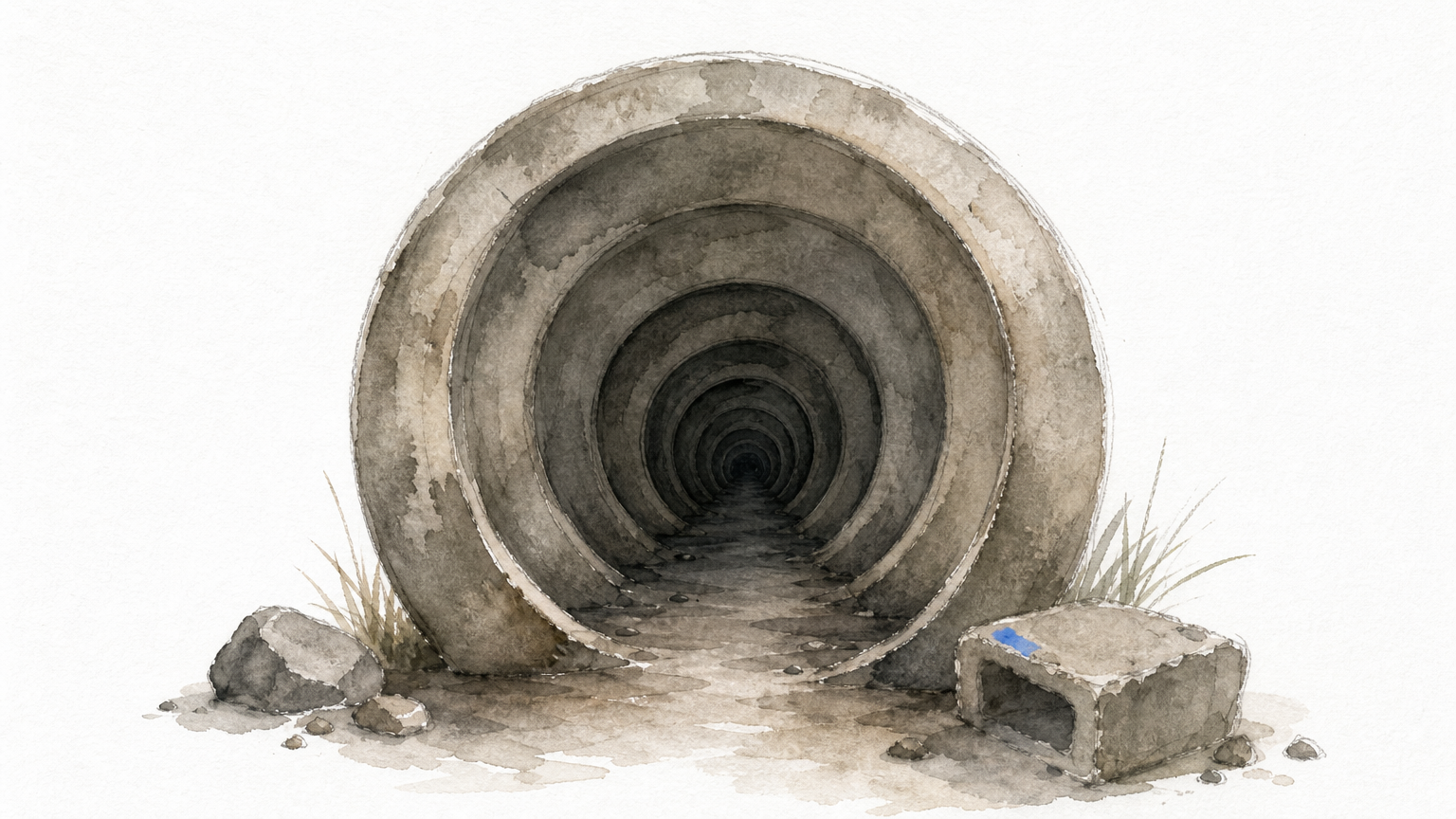 Concentric rings forming a tunnel that appears to stretch backward into the distance.