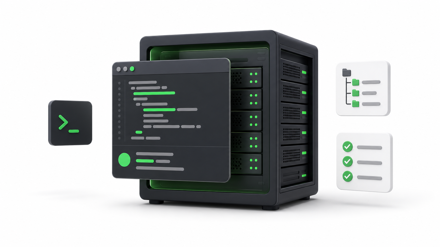 A terminal running automated code tests inside an isolated sandboxed server environment.