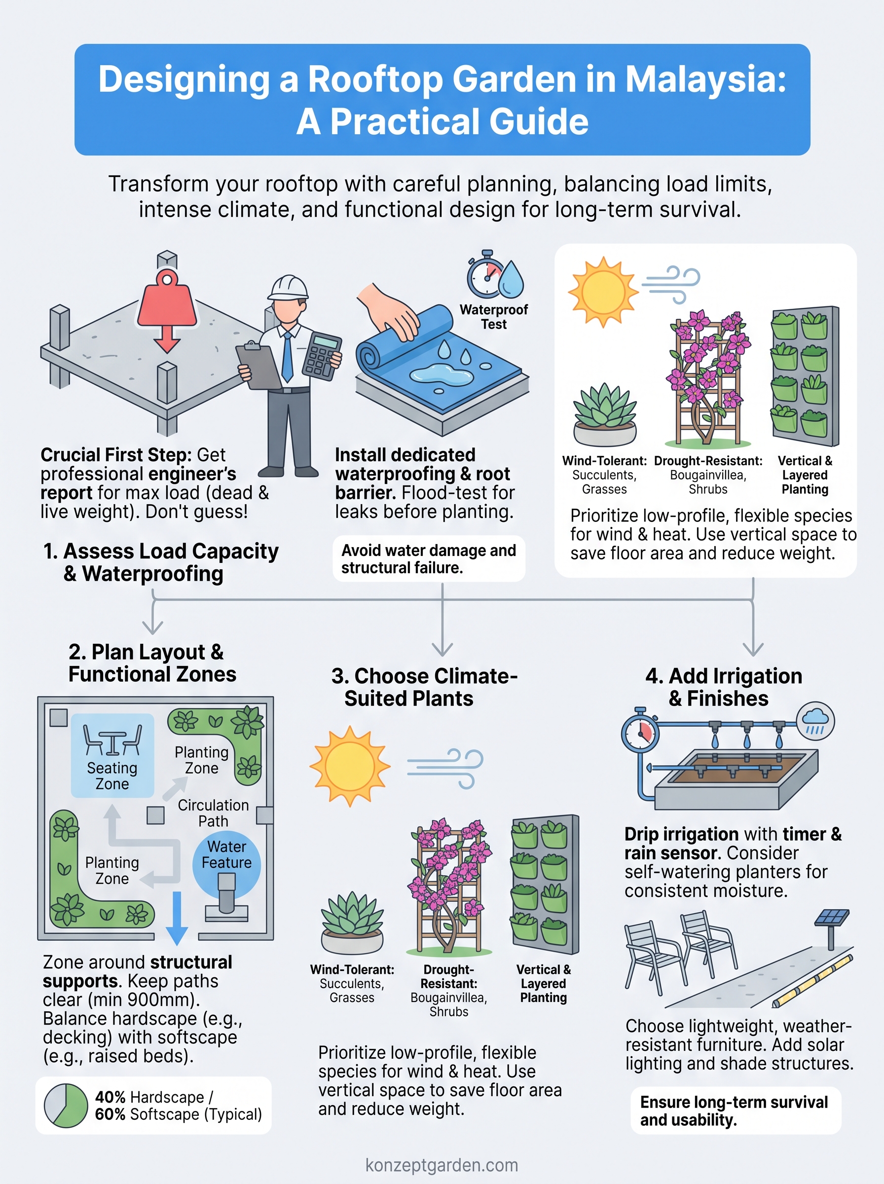 design rooftop garden infographic
