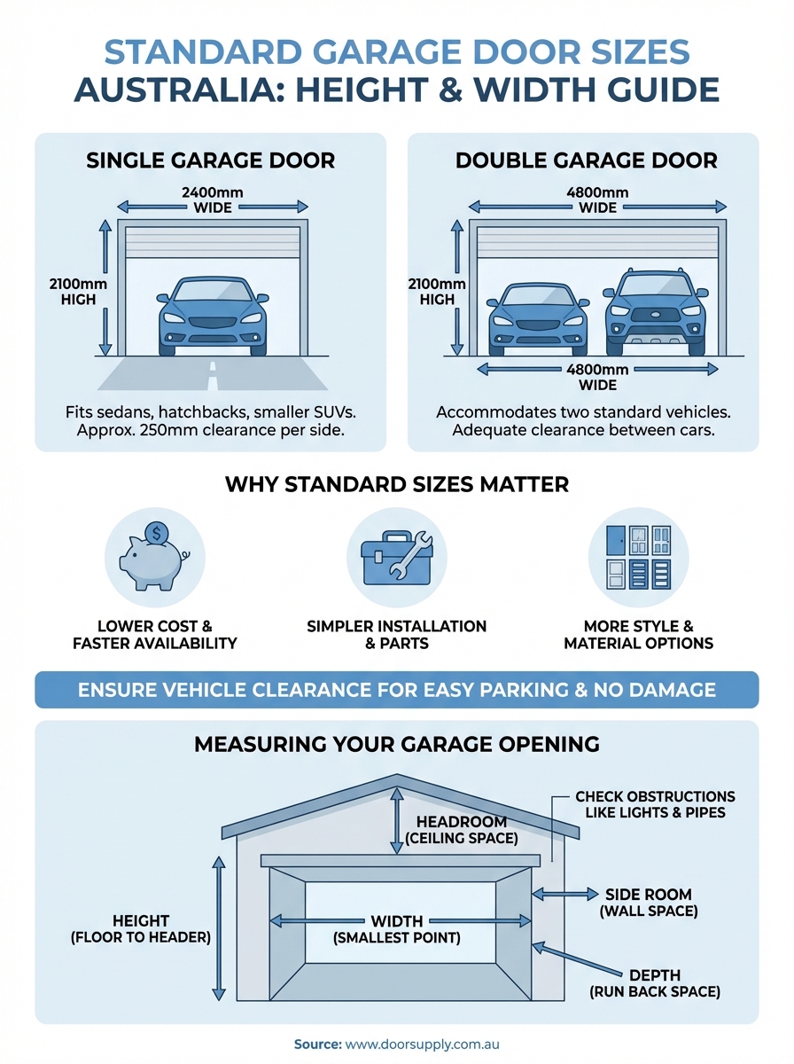 standard garage door sizes australia infographic