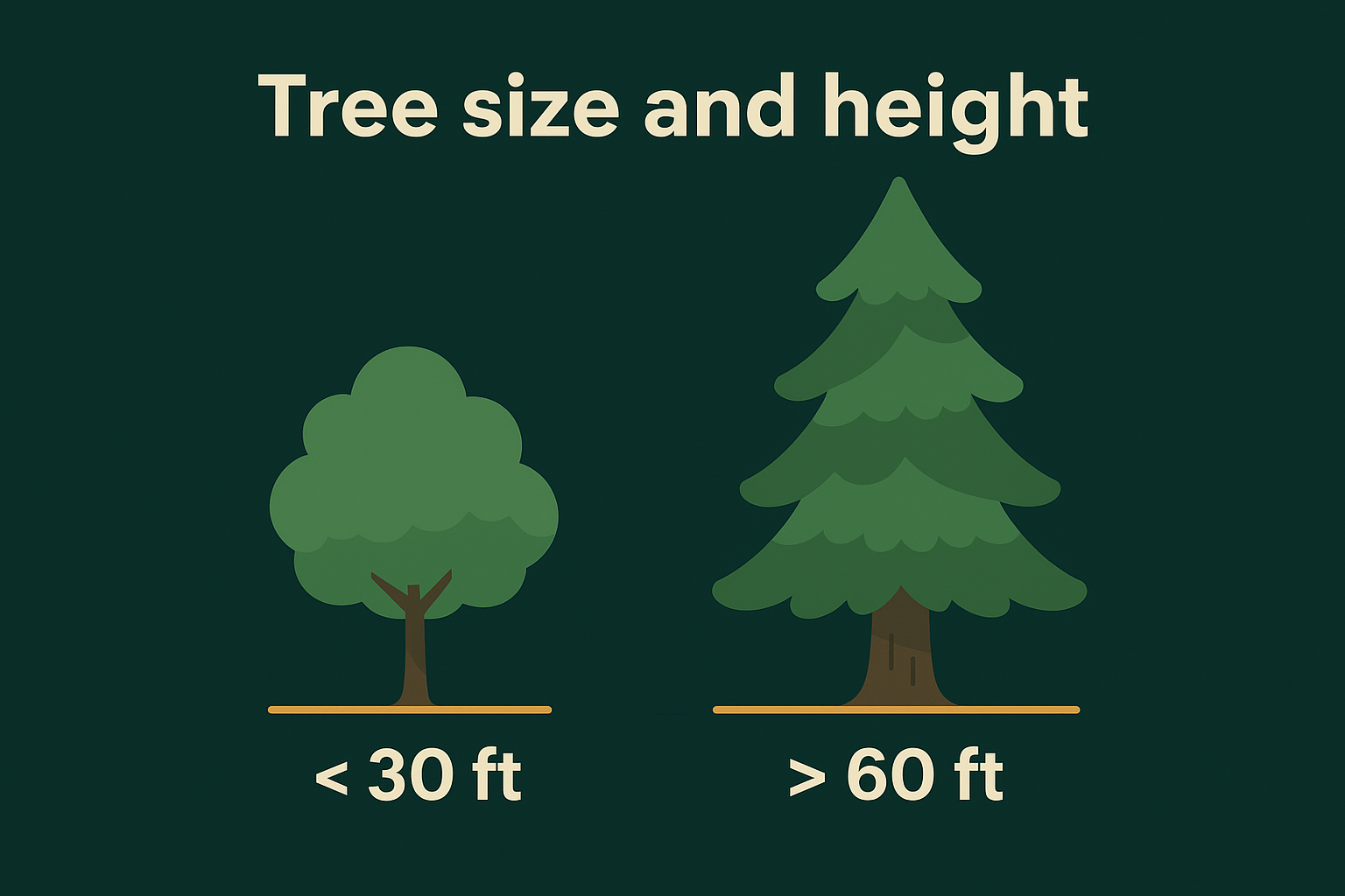Tree size and height